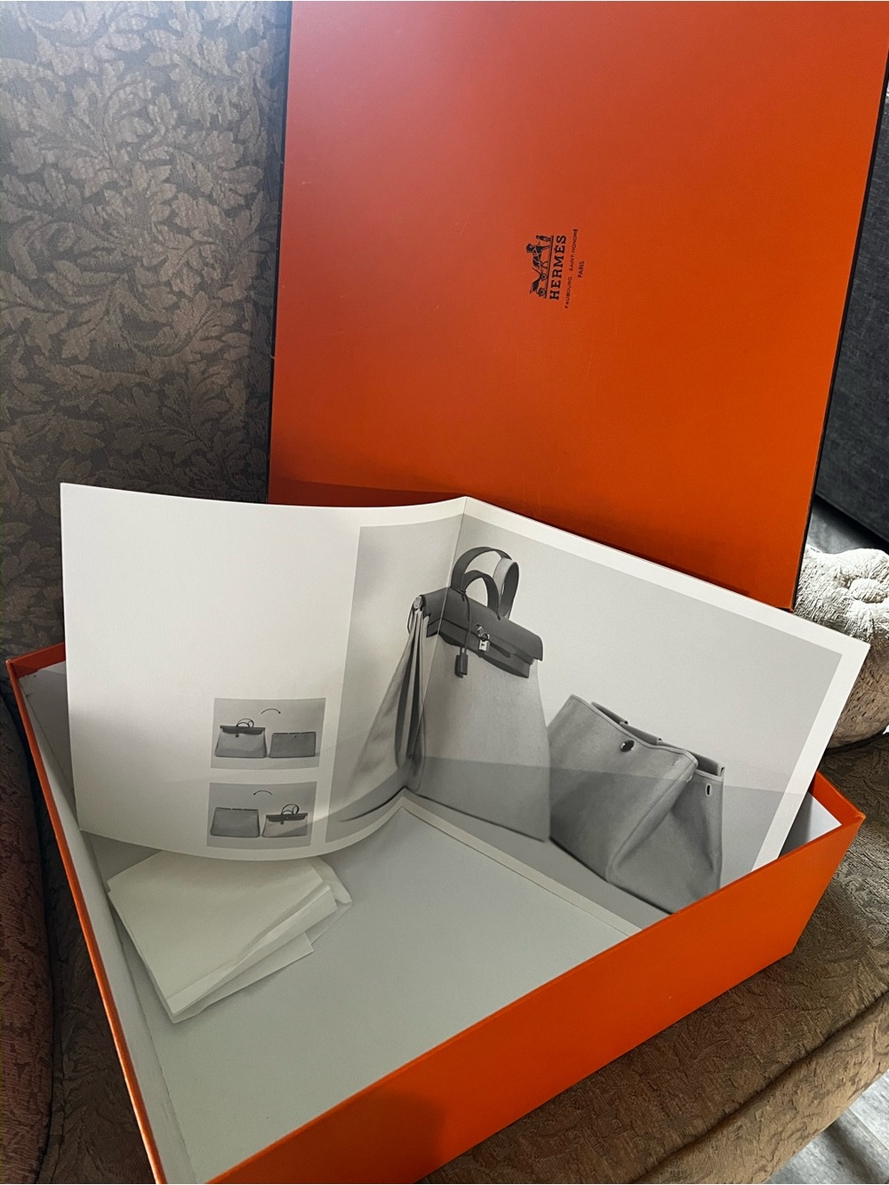 Hermes Orange Presentation Box with Booklet and White Paper